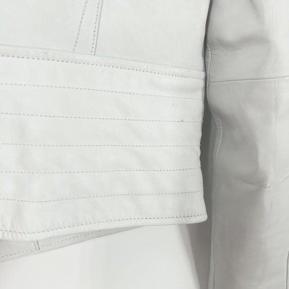 rag & bone White Leather Moto Biker Jacket - Picture 11 of 13